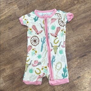 Little Sleepies Pink Ready to Rodeo Romper 6-12 months later